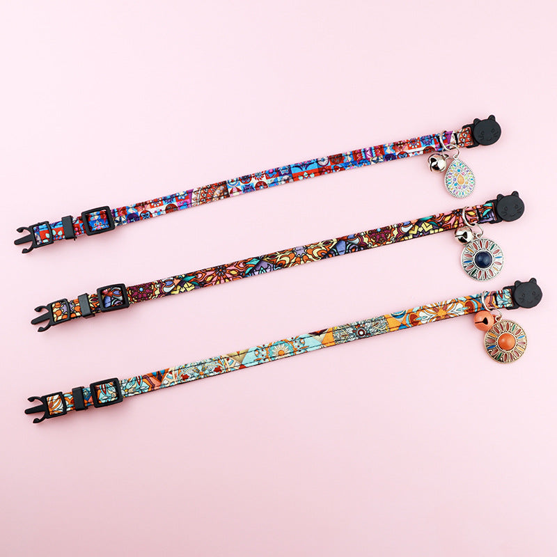 Adjustable Pet Airtag Collar with Bell and Metal Pendant