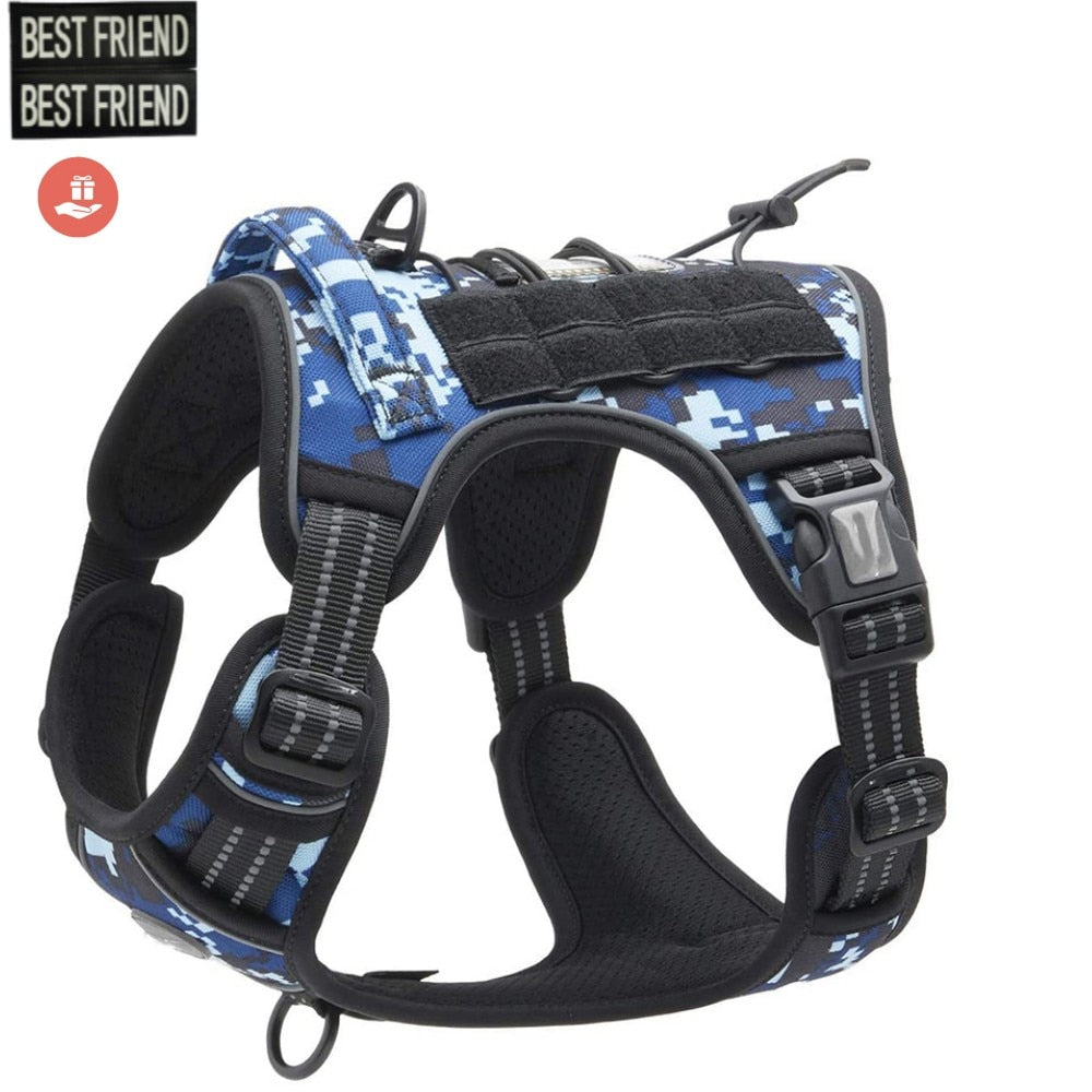 Adjustable Tactical Dog Harness Reflective Dog Harness Set