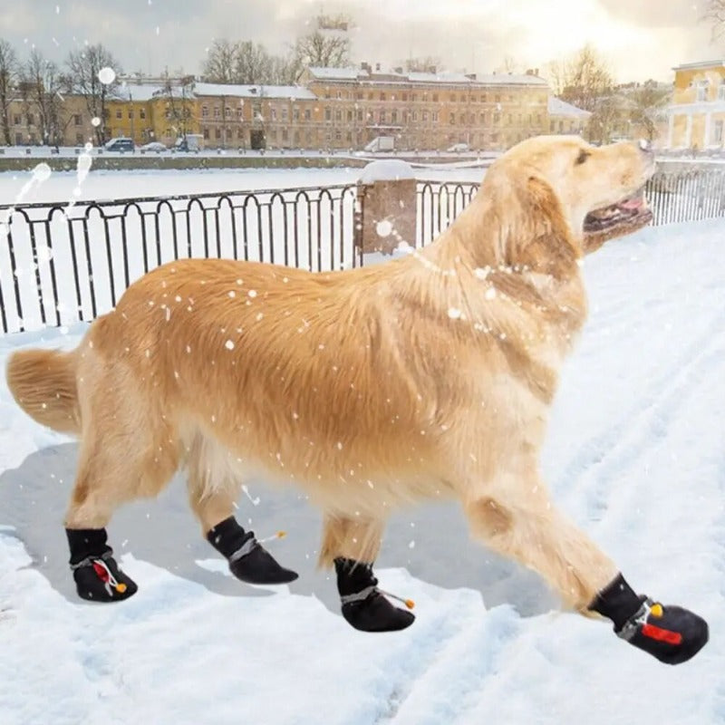 4pcs Set Waterproof Lightweight Pet Dog Shoes Anti-slip Daily Booties Footwear