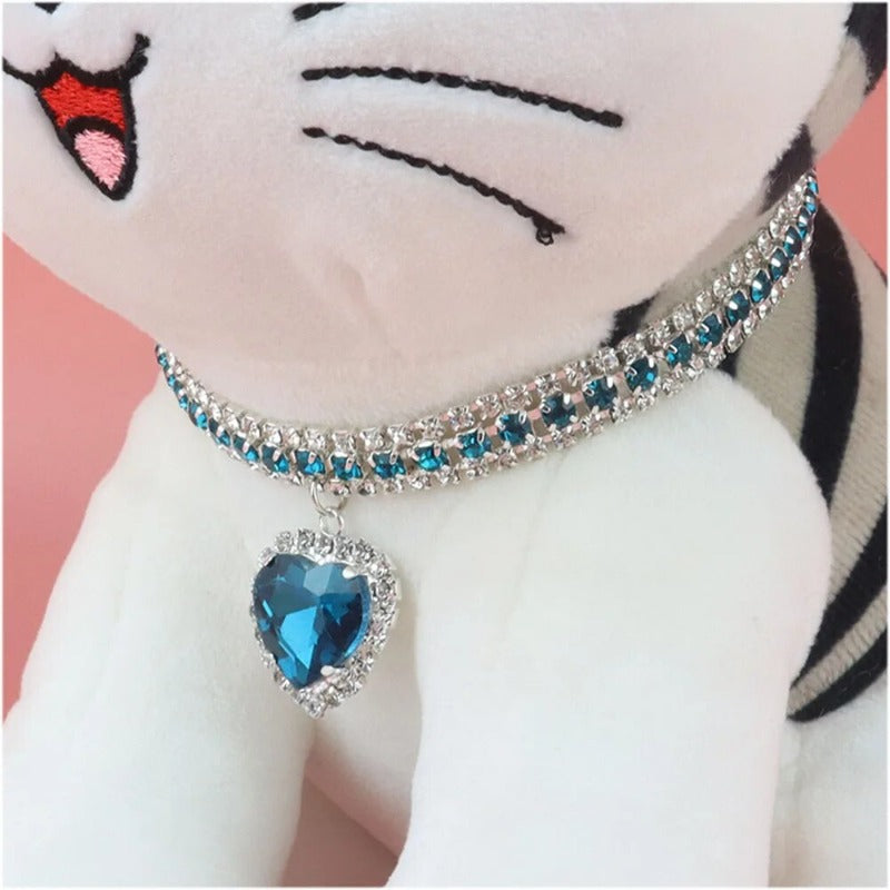 Bling Rhinestones Pet Dog Collars Adjustable Crystal Cat Dog Collar