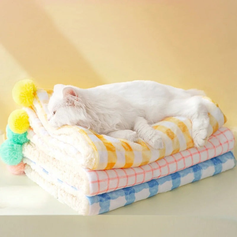 Pet Cats Soft Warm Blanket Plush Pad