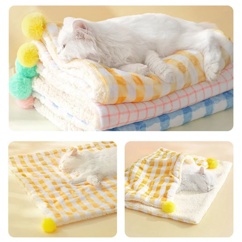 Pet Cats Soft Warm Blanket Plush Pad