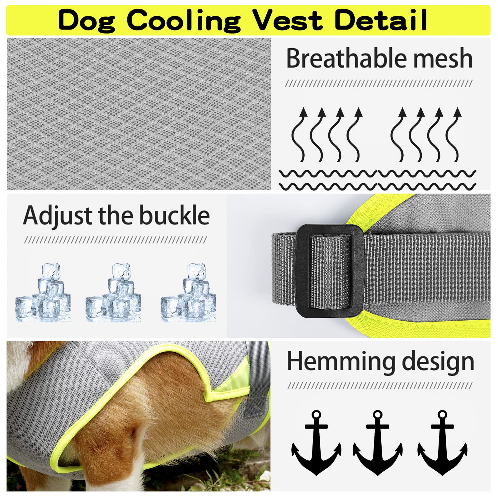 Breathable Dog Cooling Vest with Adjustable Straps Lightweight Dog Cooler Jacket