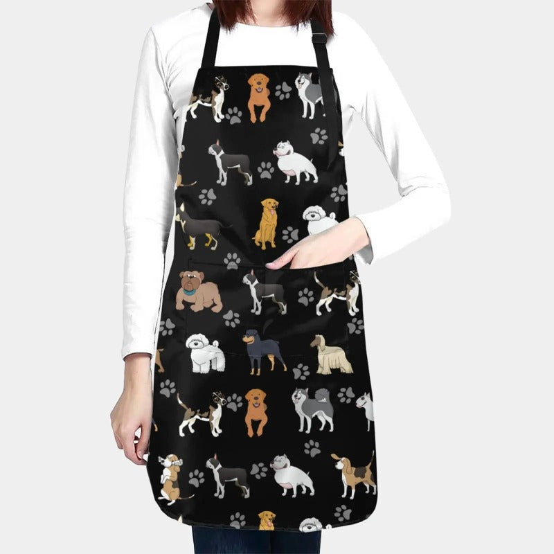 Dog Grooming Apron with 2 Pockets Women Men Adjustable Waterproof Bib Aprons