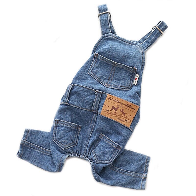 Denim Jumpsuit For Dogs Blue Jeans Dog Overalls Summer Dog Costume