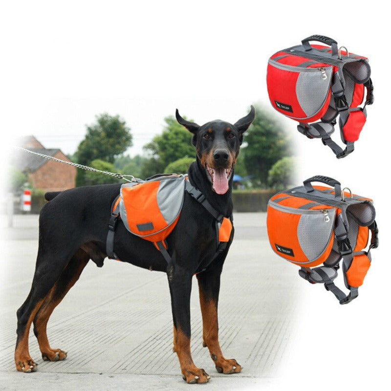 Dog Backpack Travel Hiking Knapsack Saddle Bag Outdoor Portable Backpack Travel Harness