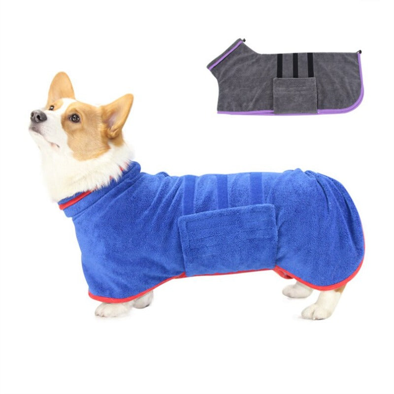 Dog Bathrobe Super Absorbent Luxurious Soft Dog Bath Towel