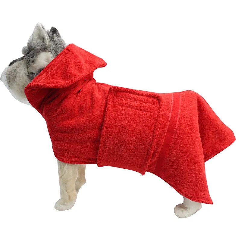 Dog Bathrobe Towel Absorption Quick-dry Adjustable Comfortable Super Absorbent Pet Bathrobe