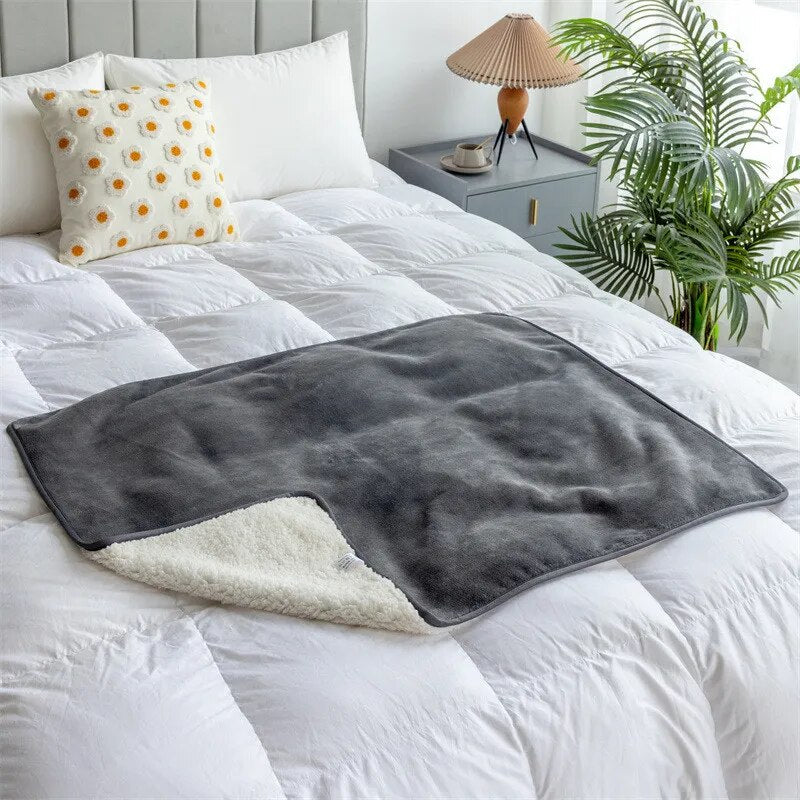 Dog Blanket Quilt Pet Bed Cashmere Waterproof Thickened Cat Dog Pad