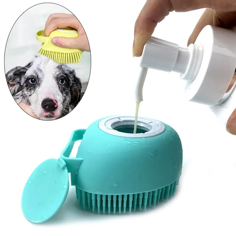 Dog Cat Bath Massage Pet Dog Brush Silicone Bath Brush