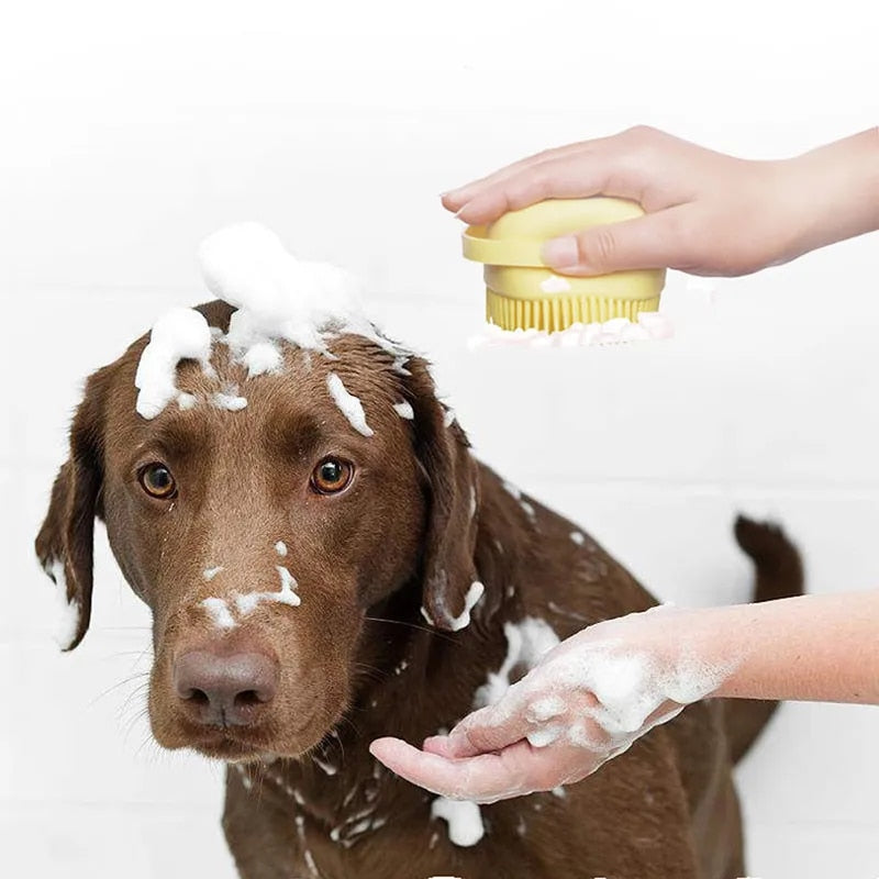 Dog Cat Bath Massage Pet Dog Brush Silicone Bath Brush