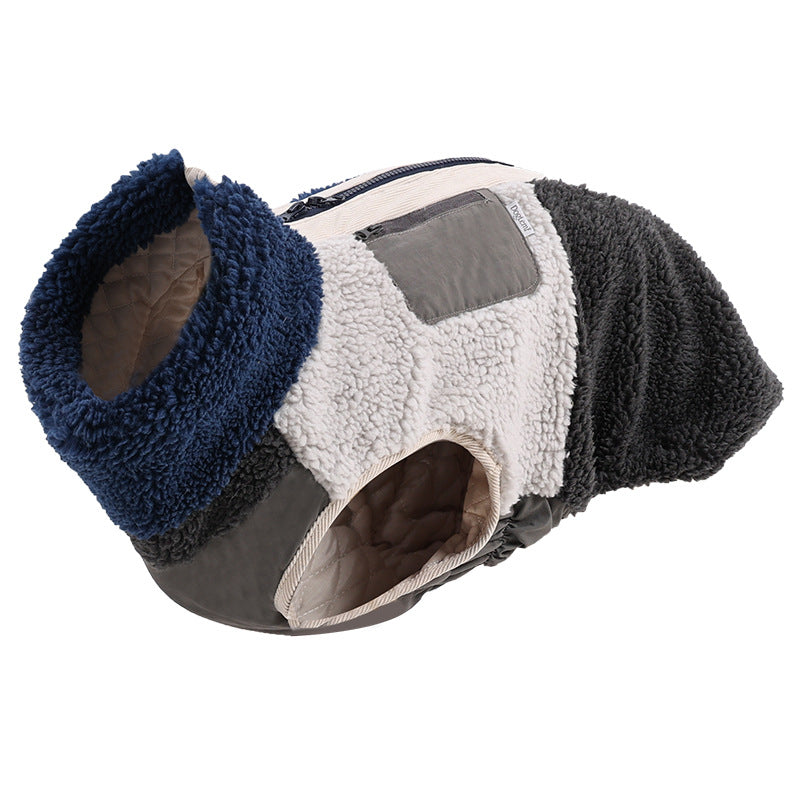 Dog Clothes Autumn And Winter Zipper Cotton Dog Coat Warm Cotton Jacket Winter Vest