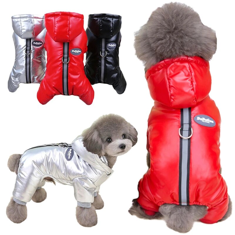 Dog Coat Windproof Jacket 4 Legs Warm Dog Jumpsuit
