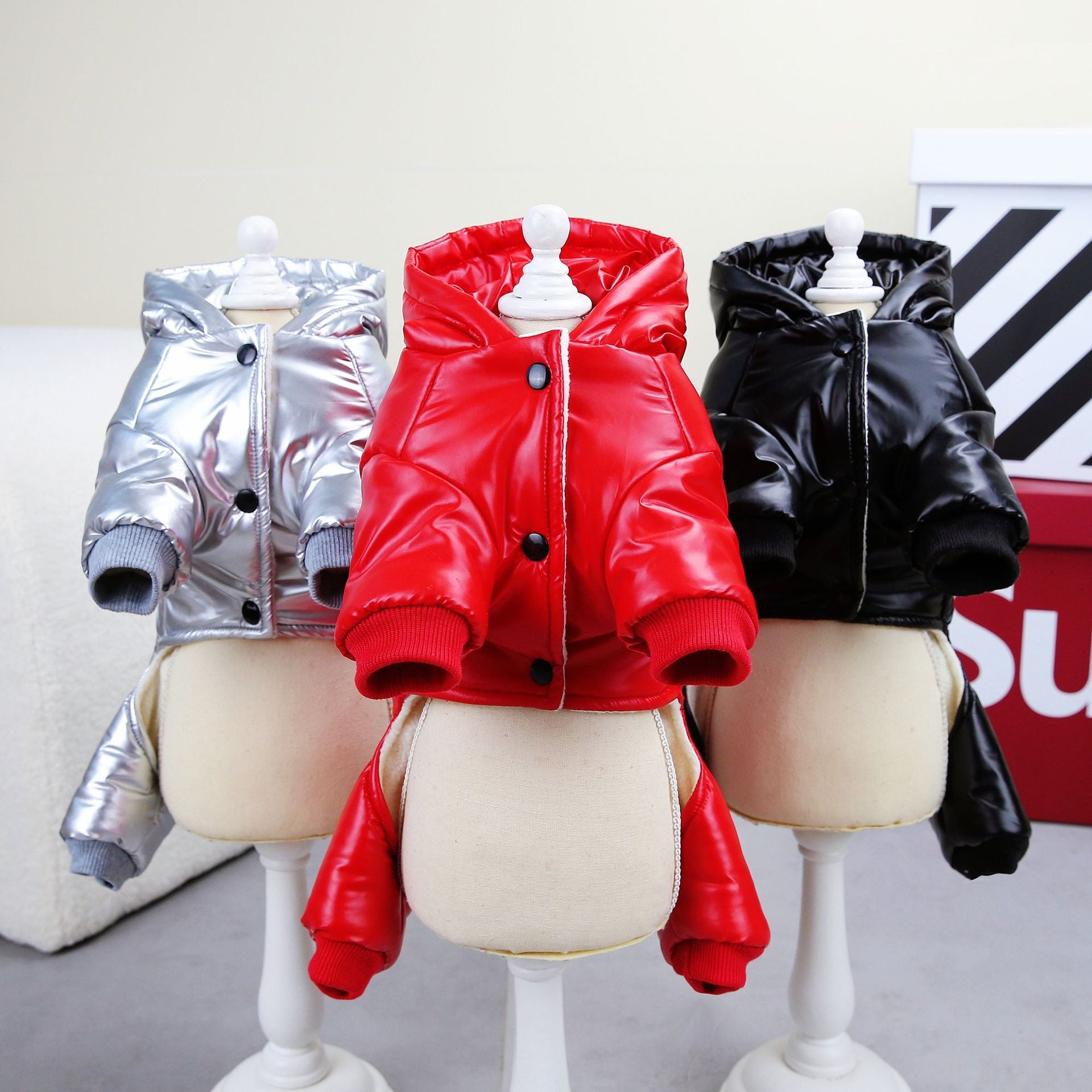 Dog Coat Windproof Jacket 4 Legs Warm Dog Jumpsuit