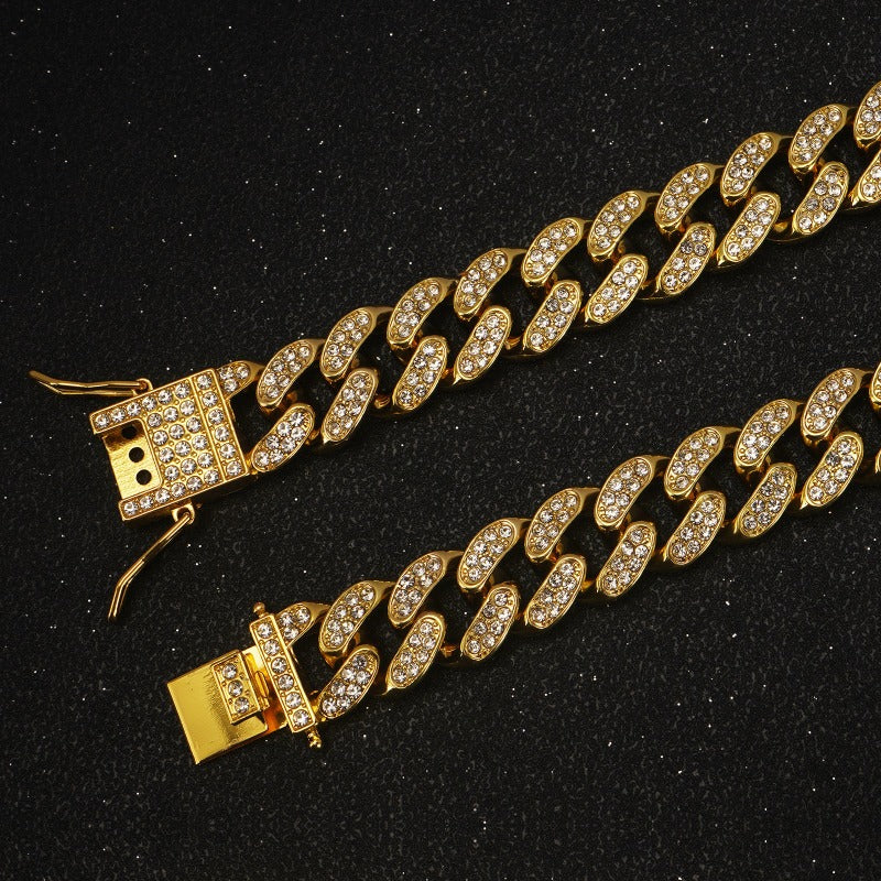 Dog Collar Cute Pet Necklace Sparkling Rhinestone Chain Collar