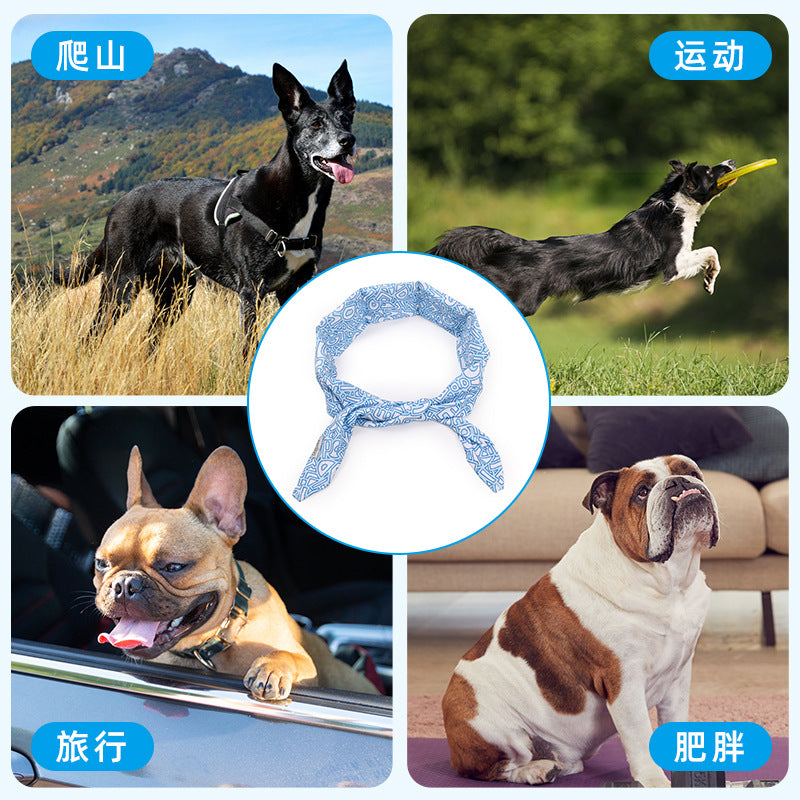 Dog Cool Bandanas Detachable and Washable Dog Cooling Scarf