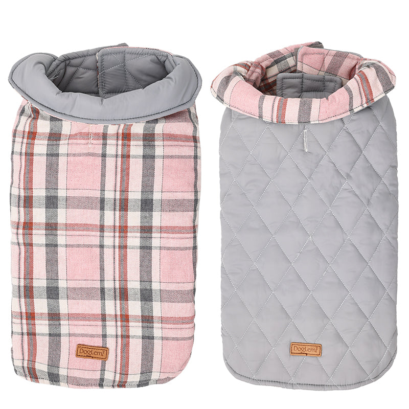 Dog Costume Waterproof Plaid Clothes Dog Winter Coat Warm Dog Jacket