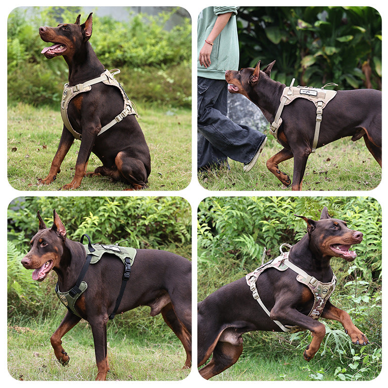 Dog Harness Adjustable Pet Harness Anti-Escape Outdoor Dog Walking Pet Dog Tactical Harness