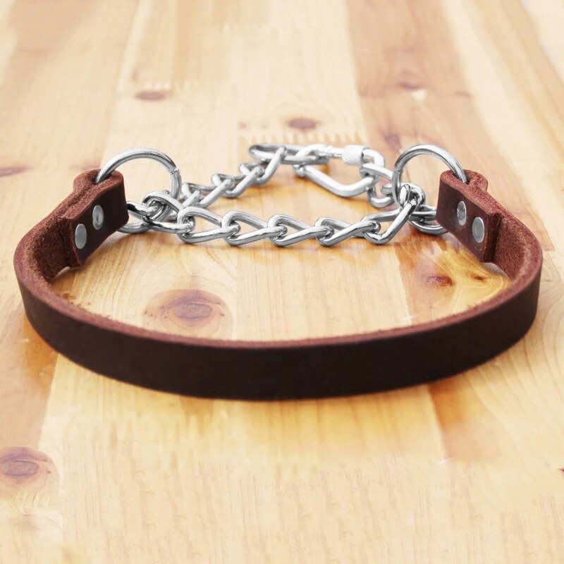 Dog Leashes Real Leather Dog Collar P Chain