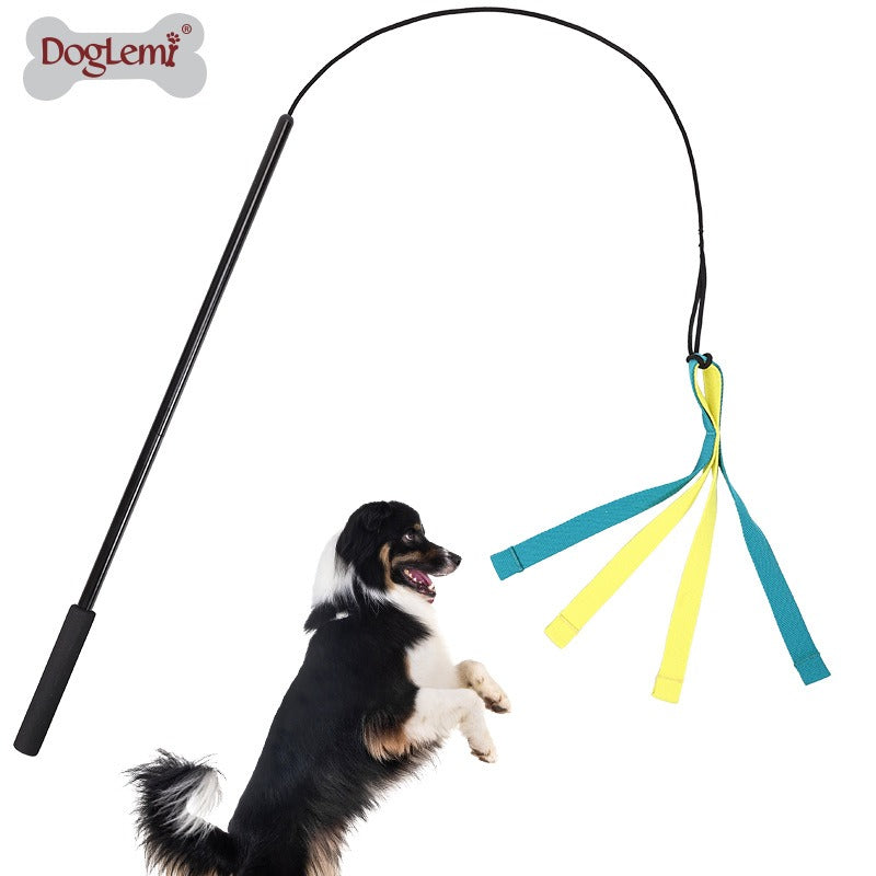 Dog Outdoor Toy Detechable Teaser Wand Pet Flirt Stick Pole For Training Exercise