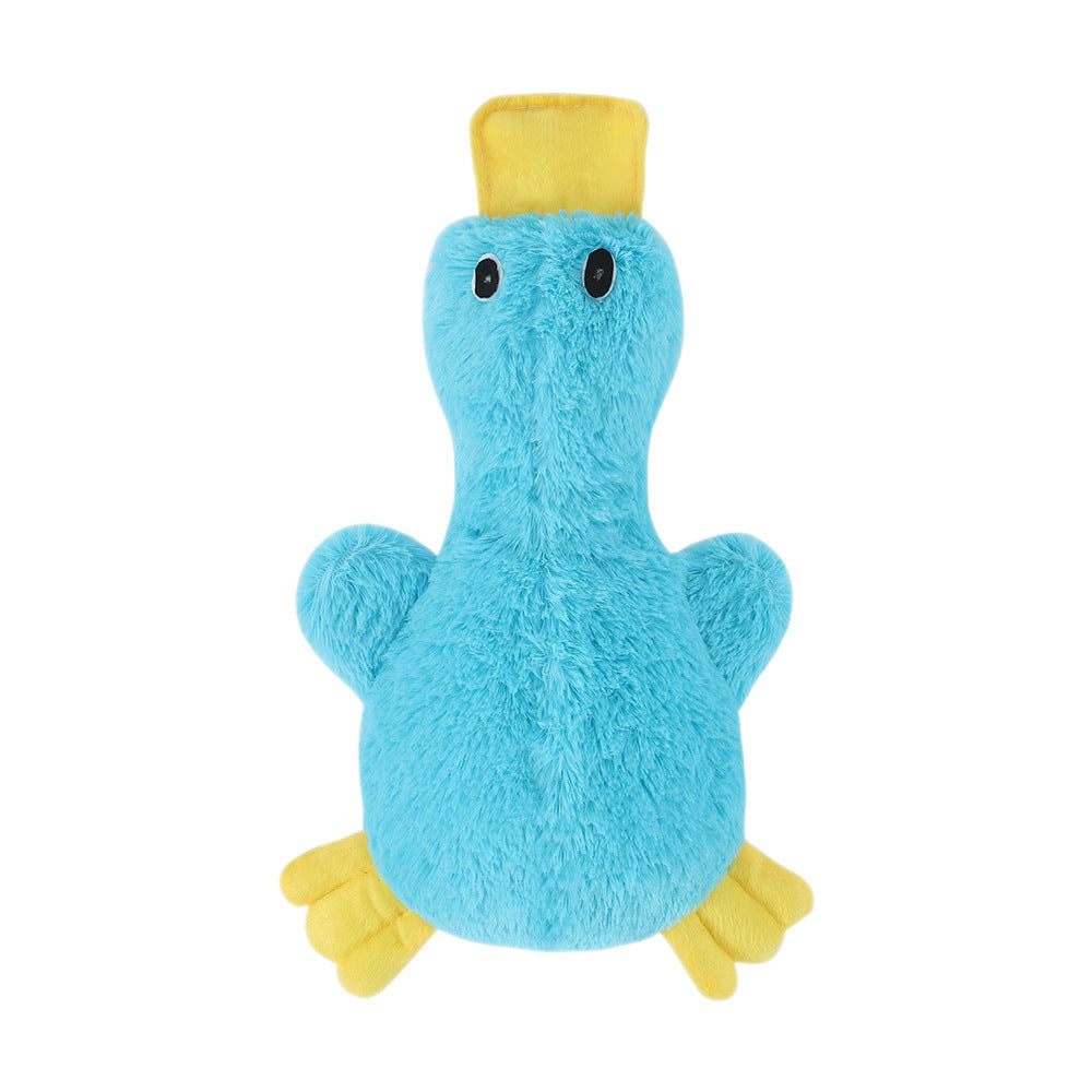 Dog Soft Squeaker Toy No Stuffing Yellow Duck Plush Chew Toy