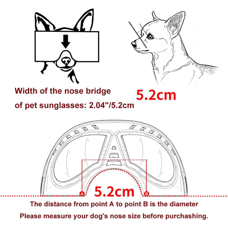 Dog Sunglasses Dog UV Windproof Snowproof Mask With Soft Frame Adjustable Straps For Small Breed Dog Goggles