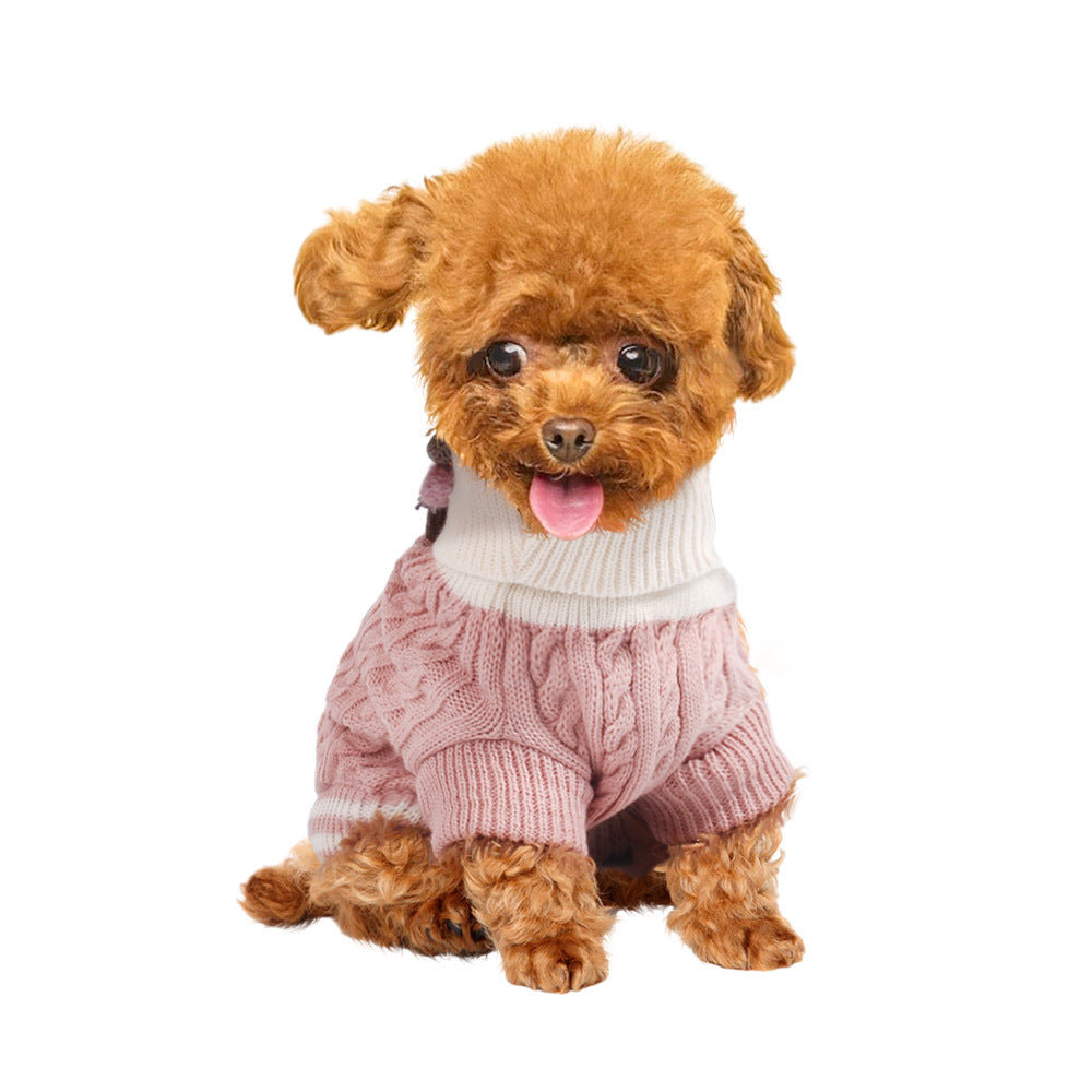 Dog Sweater Cute Classic Buttons Knitted Girls Winter Coat