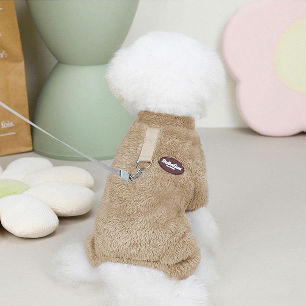 Dog Sweater with D-Ring Dog Pajamas Doggy Pjs Fleece  Jumpsuit Apparel