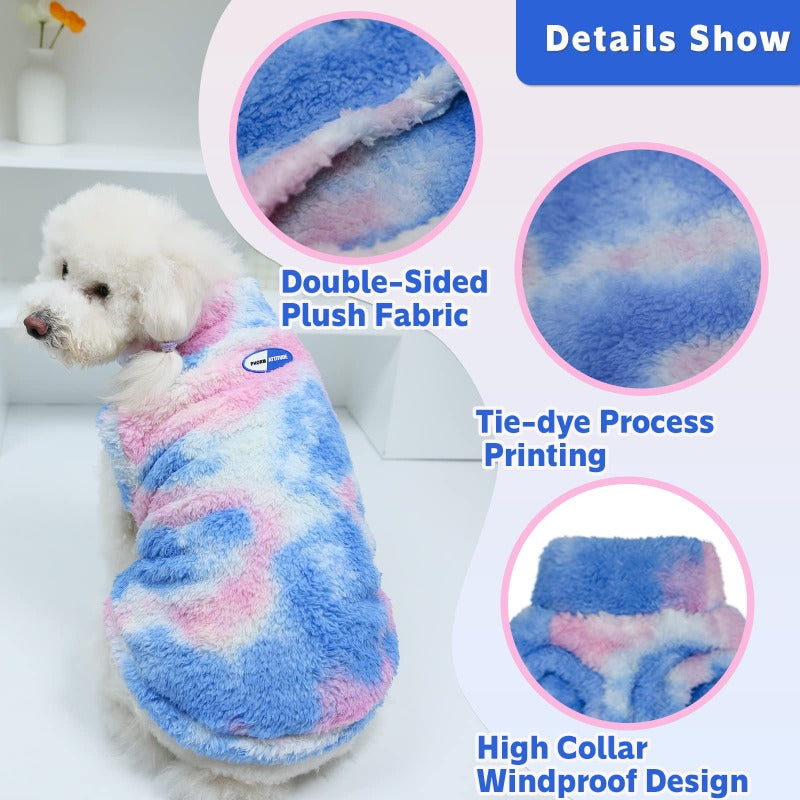 Dog Tie Dye Sweater Skin Friendly Soft Breathable Stretch Fleece