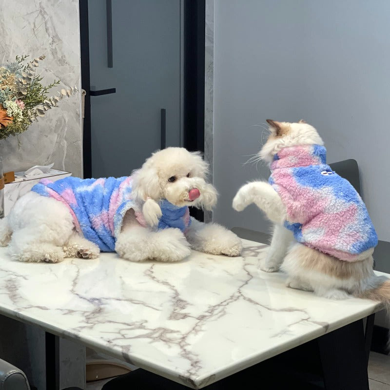 Dog Tie Dye Sweater Skin Friendly Soft Breathable Stretch Fleece