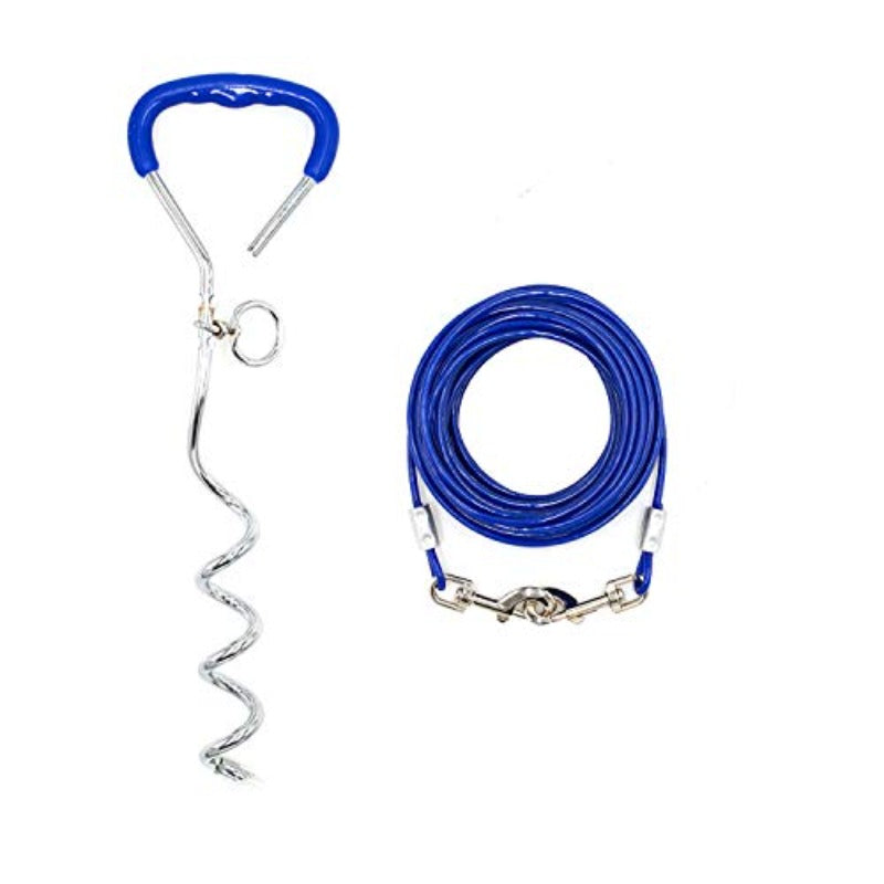 Outdoor Dog Fixed Pile Dog Tie Out Cable and Stake