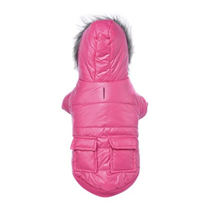 Dog Warm Coat Pet Dog Down Jacket Outdoor Snow Hoodie Jacket with Double Pockets