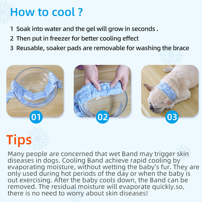 Dog Cool Bandanas Detachable and Washable Dog Cooling Scarf