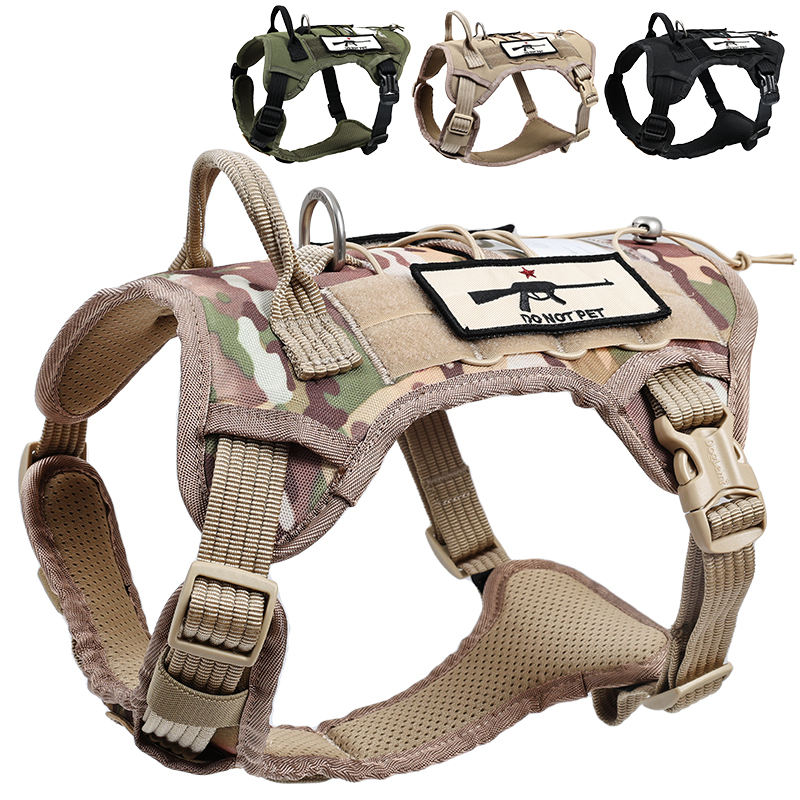 Dog Harness Adjustable Pet Harness Anti-Escape Outdoor Dog Walking Pet Dog Tactical Harness