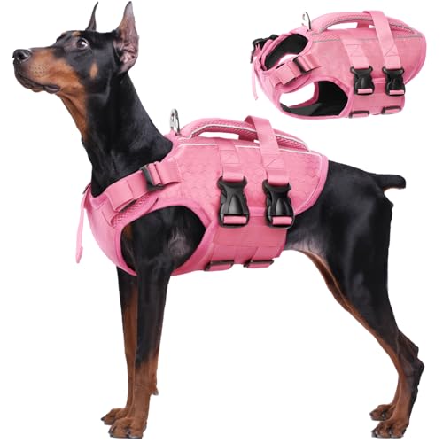 Dog Life Jacket High Flotation Dog Life Vest With Reflective & Rescue Handle For Swimming Boating