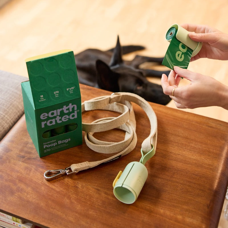 Dog Poop Bags Set Perfect Dog-Walking Bundle - Includes 1 Poop Bag Dispenser and Waste Bags