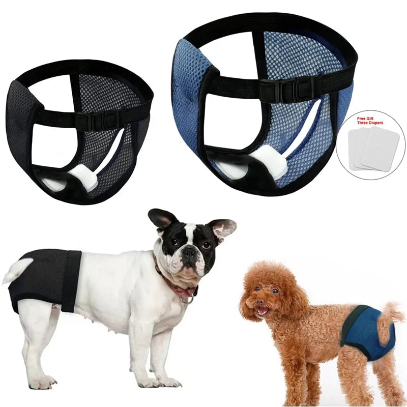 Female Dog Diapers Panties with 3 Cotton Pads Reusable Diapers Pet Sanitary Underwear
