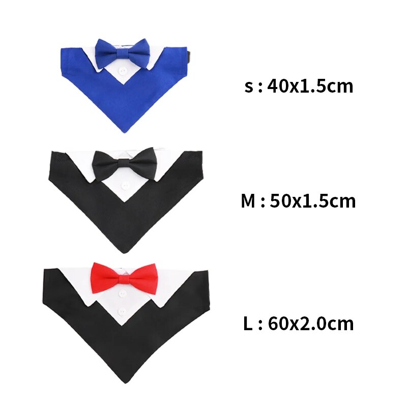 Formal Pet British Wedding Party Suit Scarf Bow Tie Collar Dog Triangle Towel