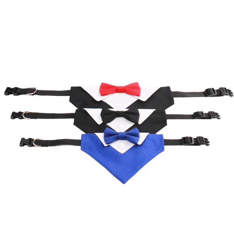 Formal Pet British Wedding Party Suit Scarf Bow Tie Collar Dog Triangle Towel