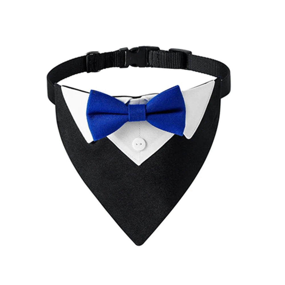 Formal Pet British Wedding Party Suit Scarf Bow Tie Collar Dog Triangle Towel