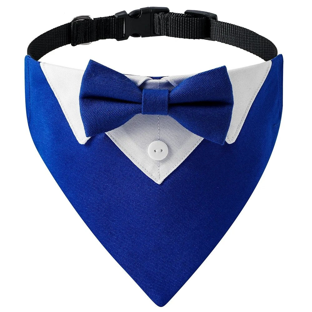 Formal Pet British Wedding Party Suit Scarf Bow Tie Collar Dog Triangle Towel