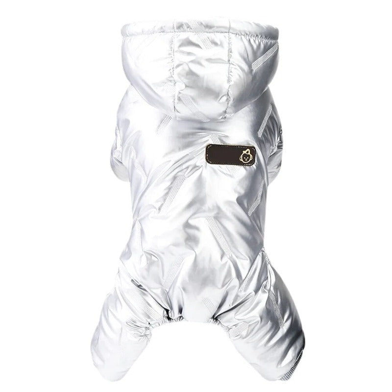 Fullbody Dog Coat with Winter Warm Fleece Lining Waterproof Windproof Dog Jacket Hooded Snowsuit