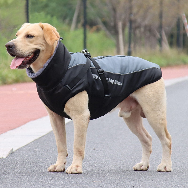 Large Dogs Winter Warm Jacket Waterproof Reflective