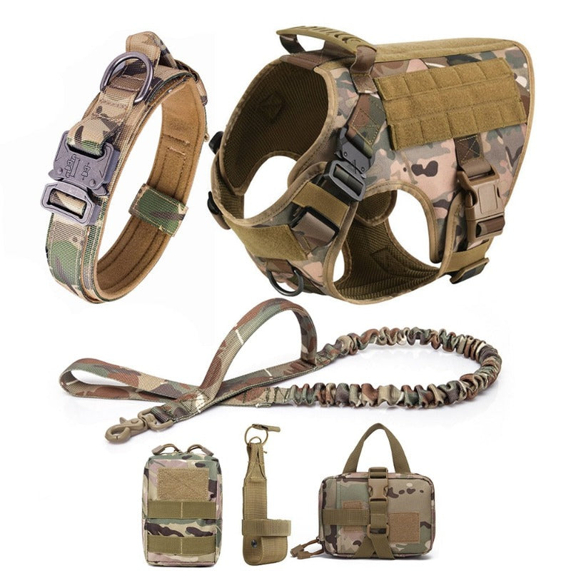 Large Dog Harness And Leash Set Shepherd Malinois Training Walking 5pcs Set