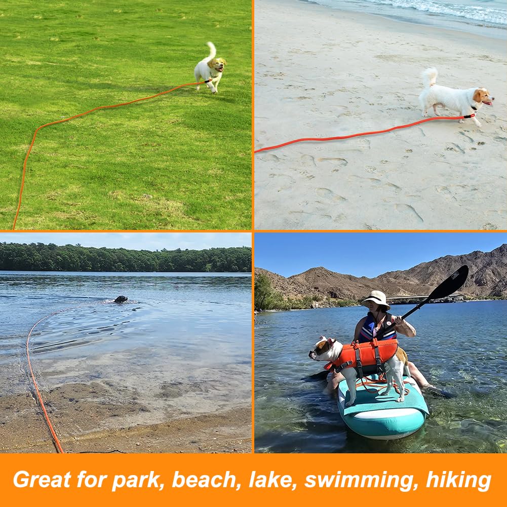 Long Dog Leash Floating Dog Training Leash With Comfortable Handle For Outside Hiking Swimming