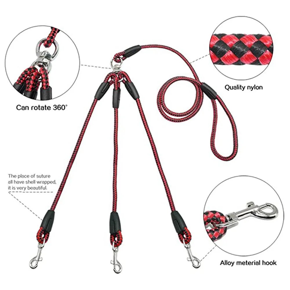 Multiple Dog Leash 3 in 1 Dog Leash For Walking and Training Leashes