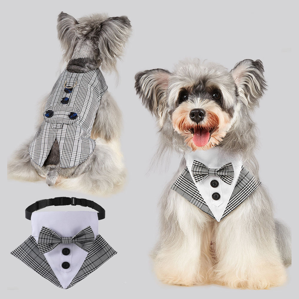 Formal Coats Pet British Wedding Apparels Puppy Costume Jackets with Suit Tuxedo Collar Sets