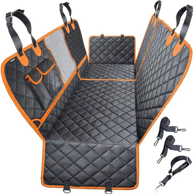 DogCarSeatCoverWaterproofHeavyDutyScratchProofNonslipDurableSoftPetSeatCoverHammockForCarsTrucksSUVs