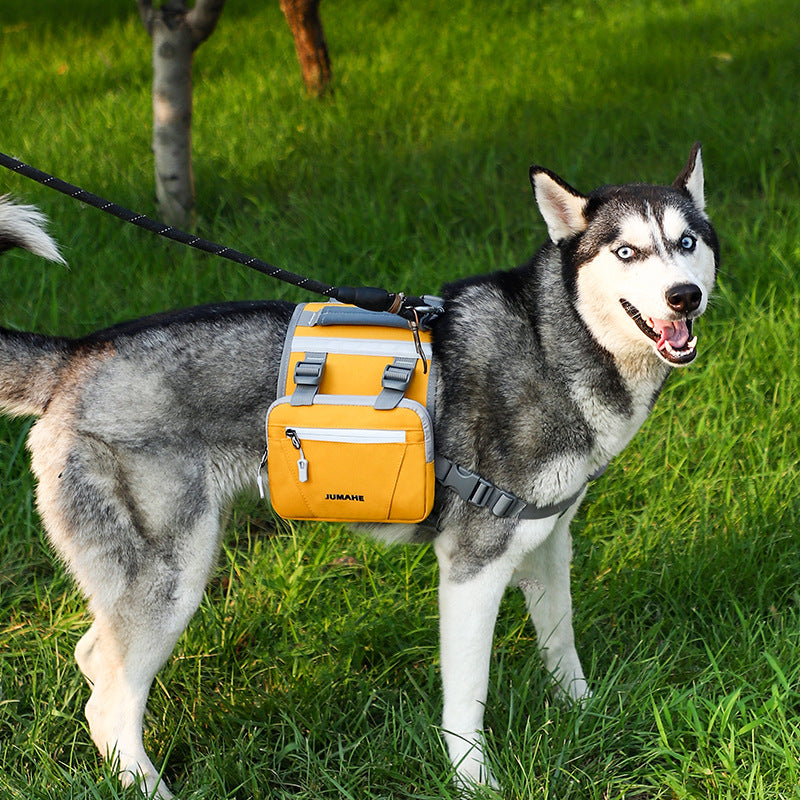 Outdoor Dog Backpack Dog Harness Adjustable Waterproof Reflective Hiking Dog Saddlebag Backpack
