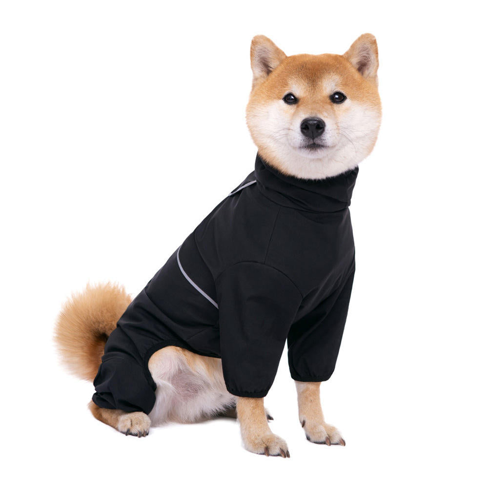 Outdoor Reflective Line Safety Four Legs Big Dog Clothes Waterproof Dog Raincoat